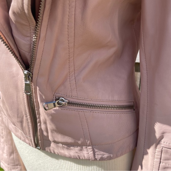 Kenna T Leather Moto Jscket Pink Womens sz Small - Picture 4 of 11